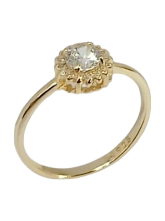Prince Silvero Ring with Stones made of Silver Gold Plated