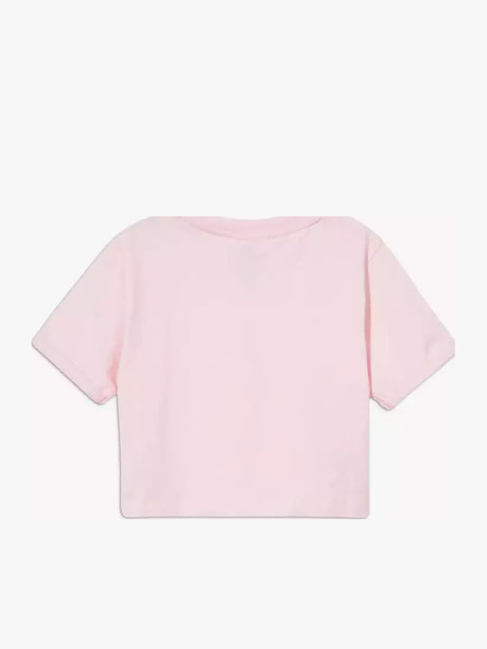 Παιδικό Crop Top Κοντομάνικο Ροζ Nicky