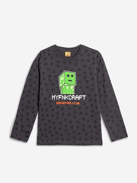 Kids' Shirt Long Sleeve Anthracite