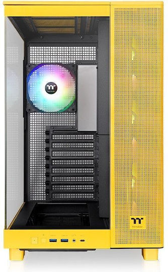 Thermaltake View 380 XL TG ARGB Геймърско бюро Midi Tower Компютърна кутия със страничен прозорец Bumblebee