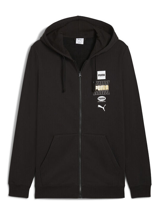 PUMA Logo Sweatshirt Für Herren Schwarz Mit Kapuze
