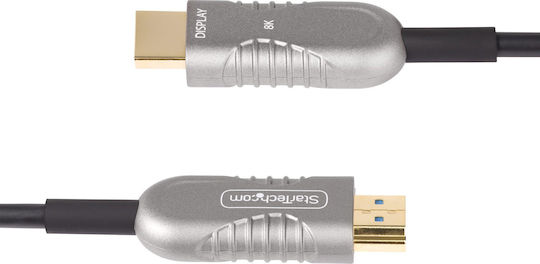 StarTech Aktives HDMI 2.1 Ultra High Speed 48Gbps 4K 120Hz HDR VRR Kabel HDMI-Stecker - HDMI-Stecker 50m Blauer 8K-A-100F-HDMI-KABEL