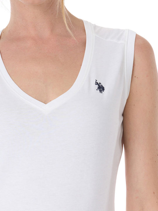 'ade' Damen Bluse Ärmellos Bianco Giallo