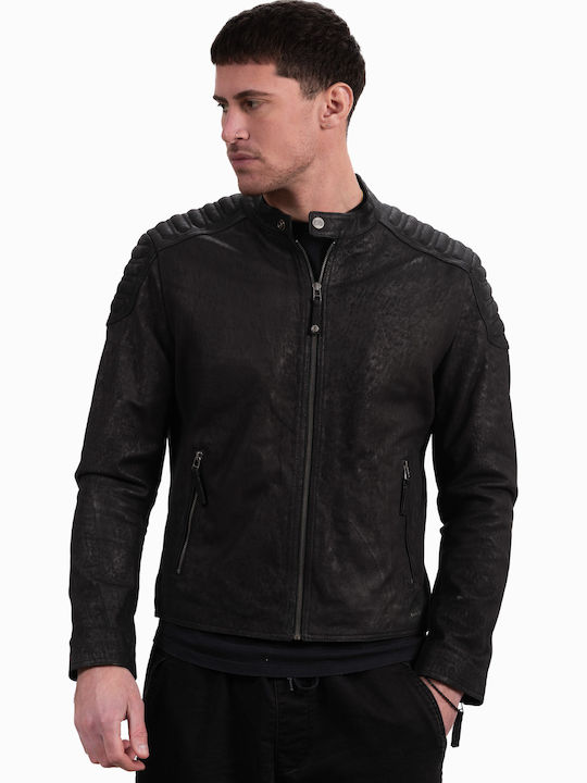 Yankee Buffed Leather Jacket Black