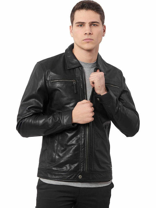 Whiskey Buffalo Leather Jacket Black