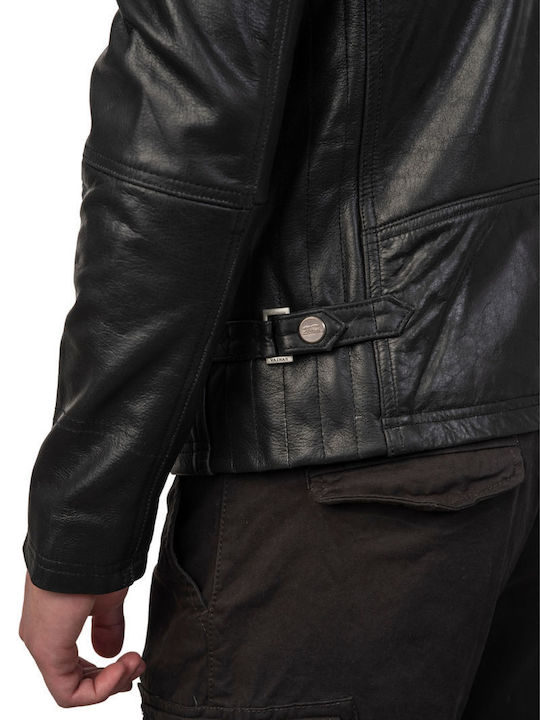 Alpha Buffalo Leather Jacket Black