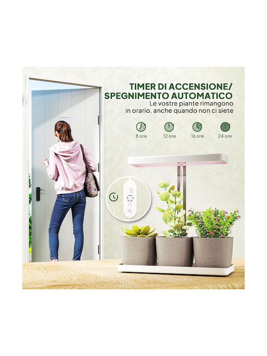 Outsunny Self-watering Pot Plastic White 45x18.8x47.8cm.