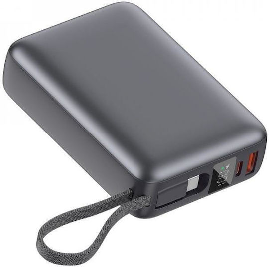 QCY PB20A Power Bank 20000mAh 45W mit USB-A Ausgangsanschluss und USB-C Ausgangsanschluss Power Delivery Grau