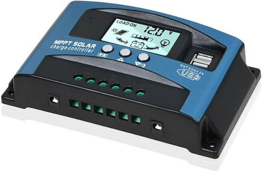 Controler Solar Taggo Mppt Pwm 60A 720W 12V 24V 36V 48V 60V Dual Usb Afișaj LCD Control prin Aplicație