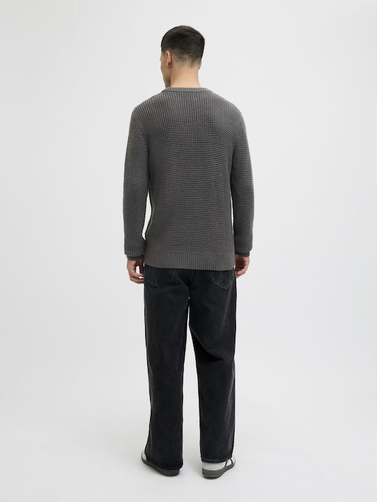 Crew Neck Long Sleeve Gray Sweater