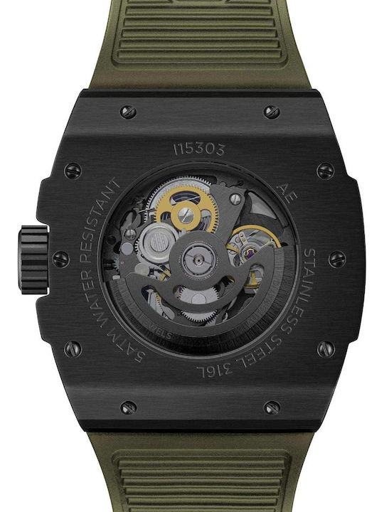 Ingersoll Men's Watch Automatic with Green Rubber Strap