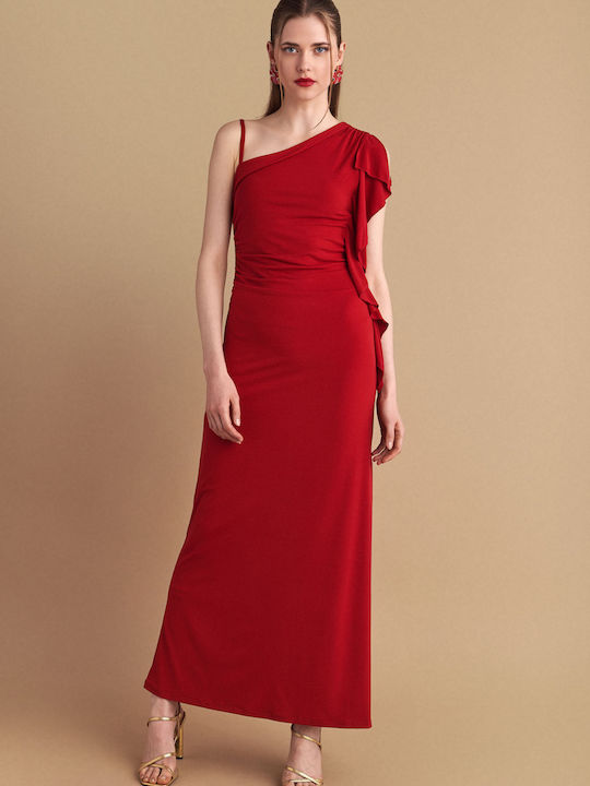 Rochie Maxi De Vară Pentru Nuntă Botez Roșie