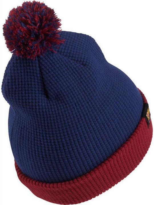 FC Barcelona Pom Pom Beanie Ανδρικός Σκούφος Πλεκτός σε Navy Μπλε χρώμα