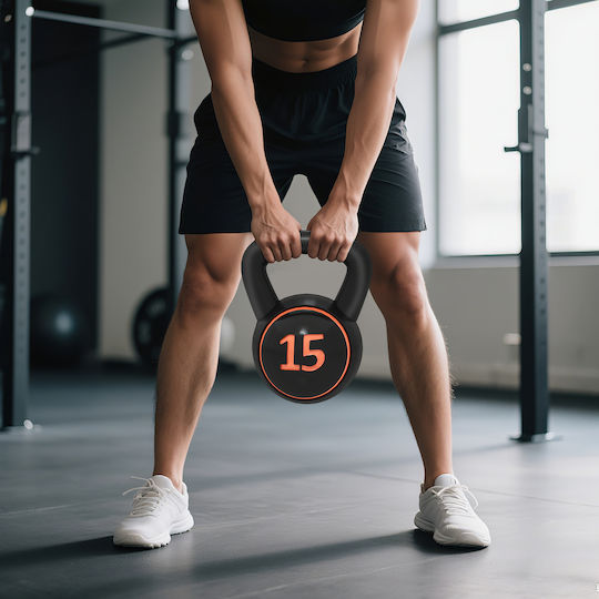 Sportnow Σετ Kettlebell 3 Βαράκια 2 2kg/4 5kg/6 8kg Πλαστικό Περίβλημα Μαύρο