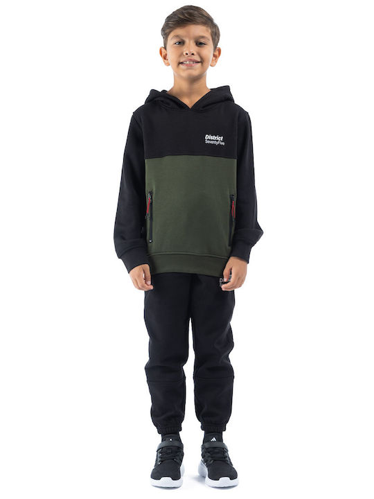 Kids Sweatshirt with Hood and Pockets Haki