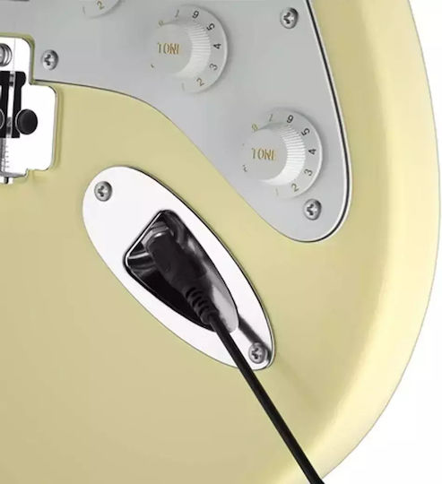 Donner Set Chitară Electrică Stratocaster Albă cu Husă