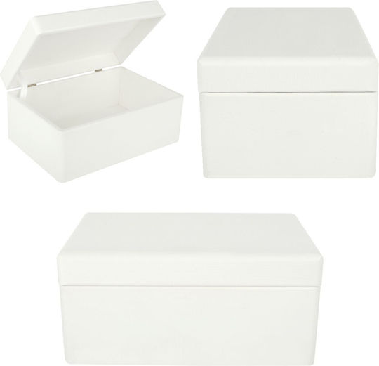 Creative Deco Weiße Große Holz Aufbewahrungsbox mit Deckel 30 x 20 x 14 cm + 1 cm Ohne Griffe Dekorative Truhe Ideal für Dokumente Andenken Spielzeug Werkzeuge