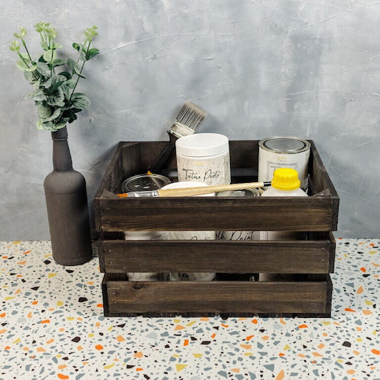 Creative Deco Holztruhe Schwarz 40 x 30 x 23 cm Natürliche Holzbox Perfekte Aufbewahrung Geschenk Dekoration DIY Dokumente Werkzeuge Spielzeug