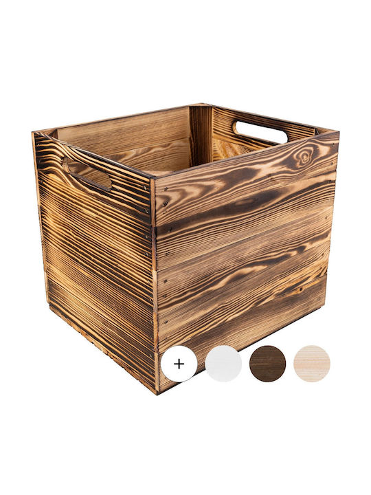 Creative Deco Wooden Burned Box Suitable Kallax Shelves 33x37x33cm Box Handles Natural Organizer Box Diy Gift Decoration Documents Tools Toys