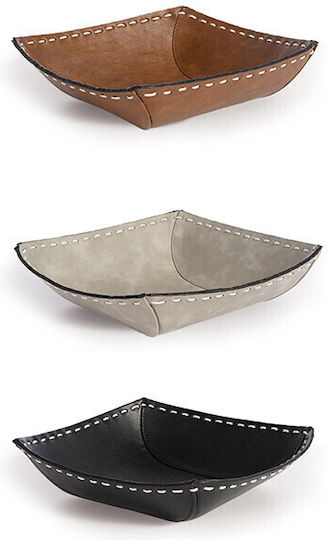Nef-Nef Homeware Lethal Latte Decorative Basket Leather Artificial Leather Brown 20x20x7cm