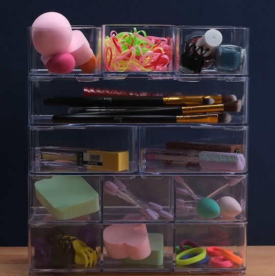 Schubladenorganisator mit Schubladen & Trennzeichen Transparent