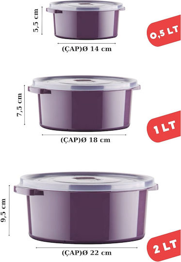 Set Kunststoff Mittagsboxen Lila 6x6cm 6 Stück