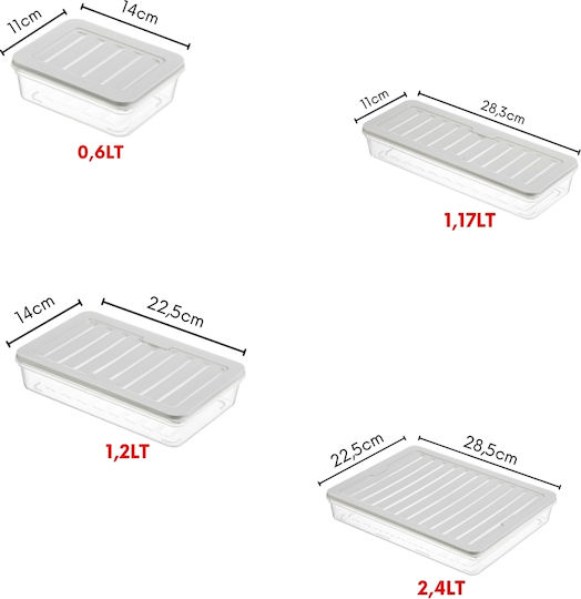 GinzaMaison Kunststoff Transparente Mittagsbox 2.4lt