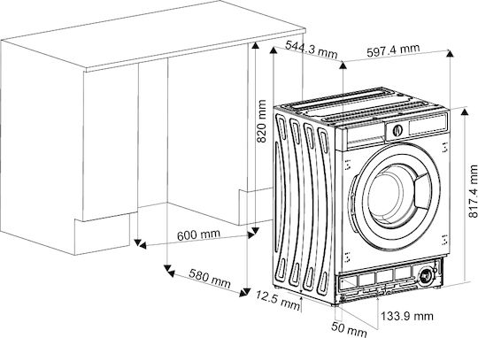Morris Încorporabil Mașină de Spălat Rufe 8kg 1400 Rotiri WIW-81411BI