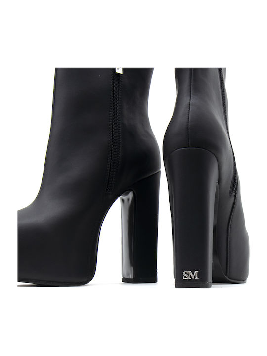 Torcher Leder Stiefeletten Damen Schwarz