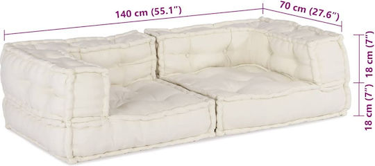 Bean Bag Chair Bolster Waterproof Ecru 140x70x36cm