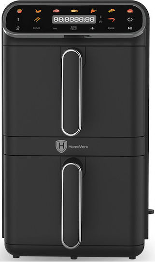 HomeVero Air Fryer with Double Detachable Bucket 11lt Black HV-AF11DDK