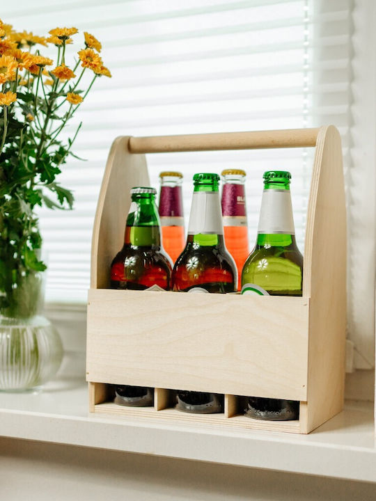 Creative Tabletop Wooden Wine Rack Beige 24x16x30cm