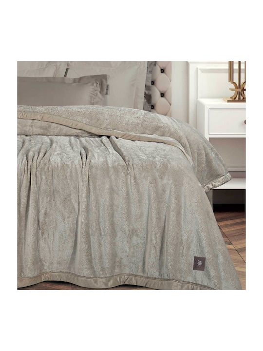 Greenwich Polo Club 3972 Samtige Übergröße Decke 240x250cm Taupe