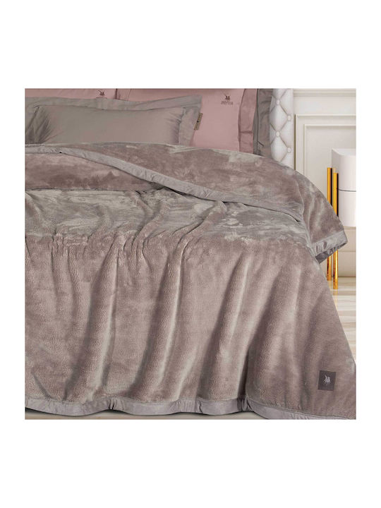 Greenwich Polo Club 3973 Κουβέρτα Βελουτέ Υπέρδιπλη 240x250εκ. Dusty Lilac