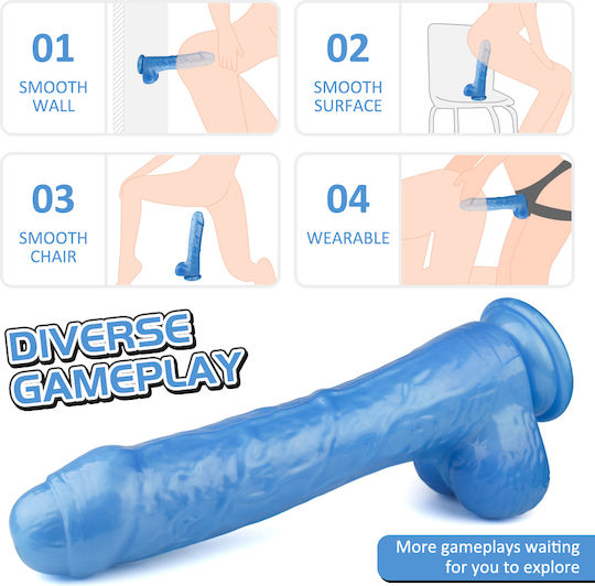 Passion Labs Ρεαλιστικό Dildo με Βεντούζα Μπλε