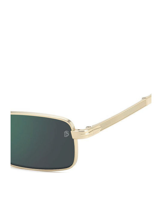 David Beckham Unisex Sunglasses with Gold Metal Frame and Green Lens