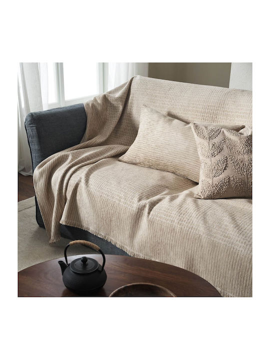 Gofis Home Meadow Ριχτάρι Πολυθρόνας Ζακάρ 180x180εκ. Meadow Beige 160/06