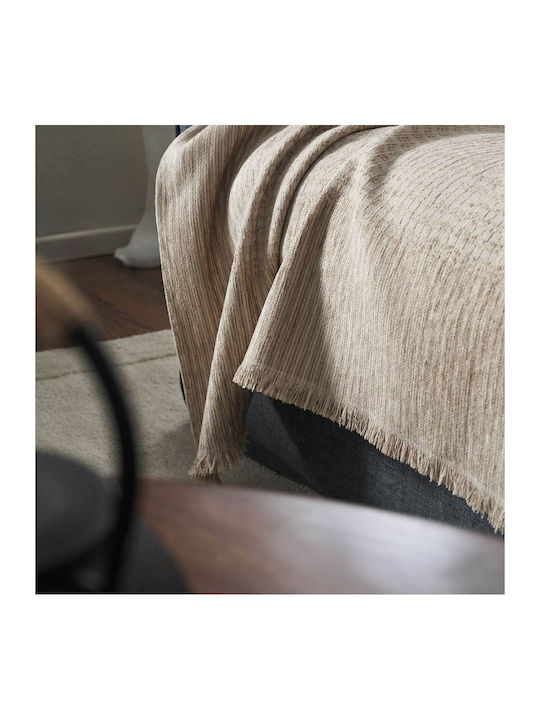 Gofis Home Meadow Ριχτάρι Πολυθρόνας Ζακάρ 180x180εκ. Meadow Beige 160/06