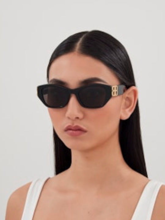Balenciaga Γυναικεία Γυαλιά Ηλίου με Μαύρο Κοκκάλινο Σκελετό και Καφέ Φακό BB0311SK-001