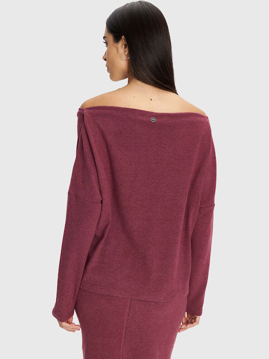 Damen Bluse Langärmelig Red
