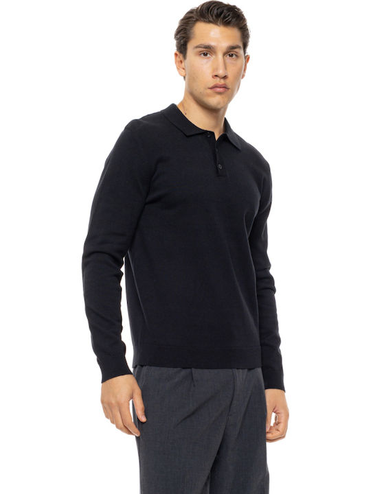 Long Sleeve Polo Shirt Black
