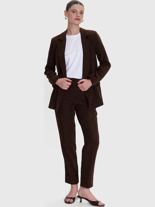 Women's Fabric Trousers Brown