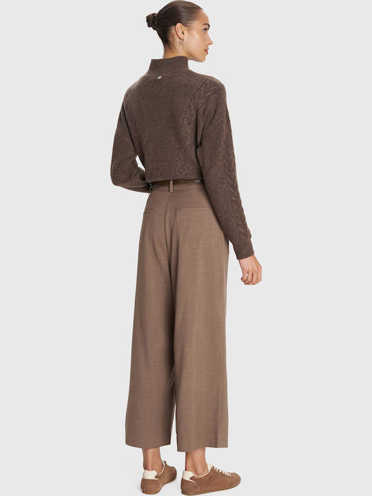 Damen Stoff Hose Brown