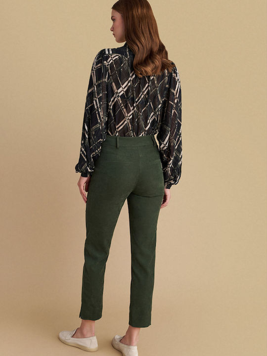 Damen Stoff Hose Green