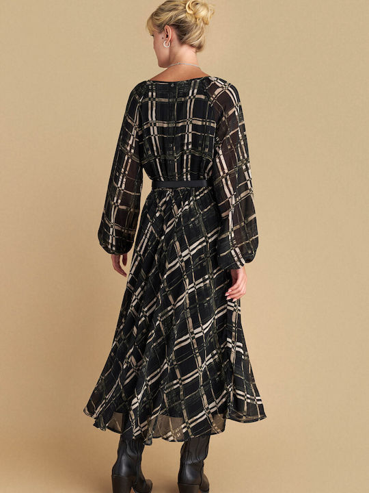 Maxi Damenkleid Langärmelig Schwarz