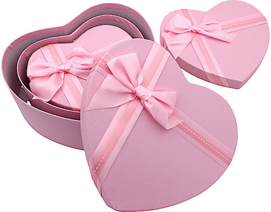 Set decorativ Hârtie Cutie pentru Cadou Roz 3buc