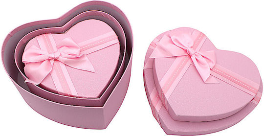 Set decorativ Hârtie Cutie pentru Cadou Roz 3buc