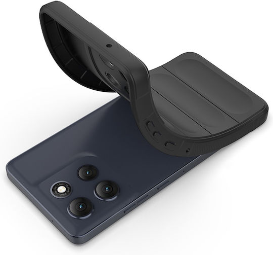 Techsuit Umschlag Rückseite Silikon Schwarz (Moto G86)