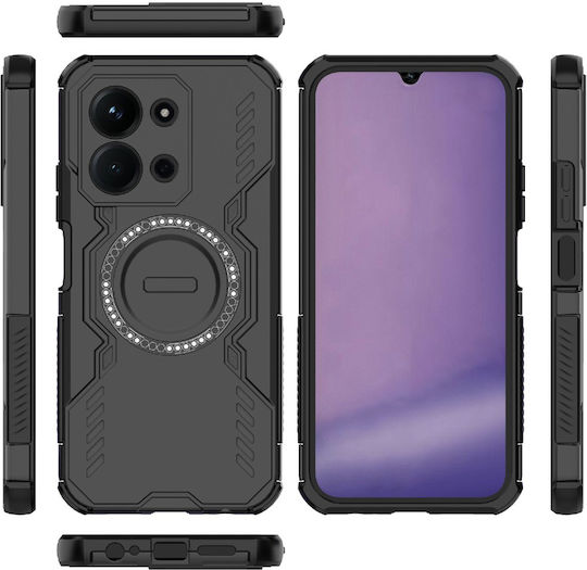 Techsuit Umschlag Rückseite Kunststoff Schwarz (Redmi 15C 4G)