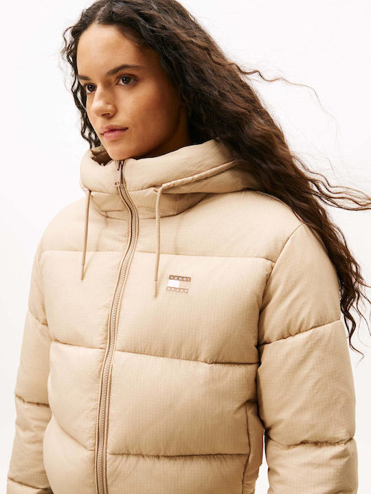 Jachetă de femei Puffer Waterproof Beige